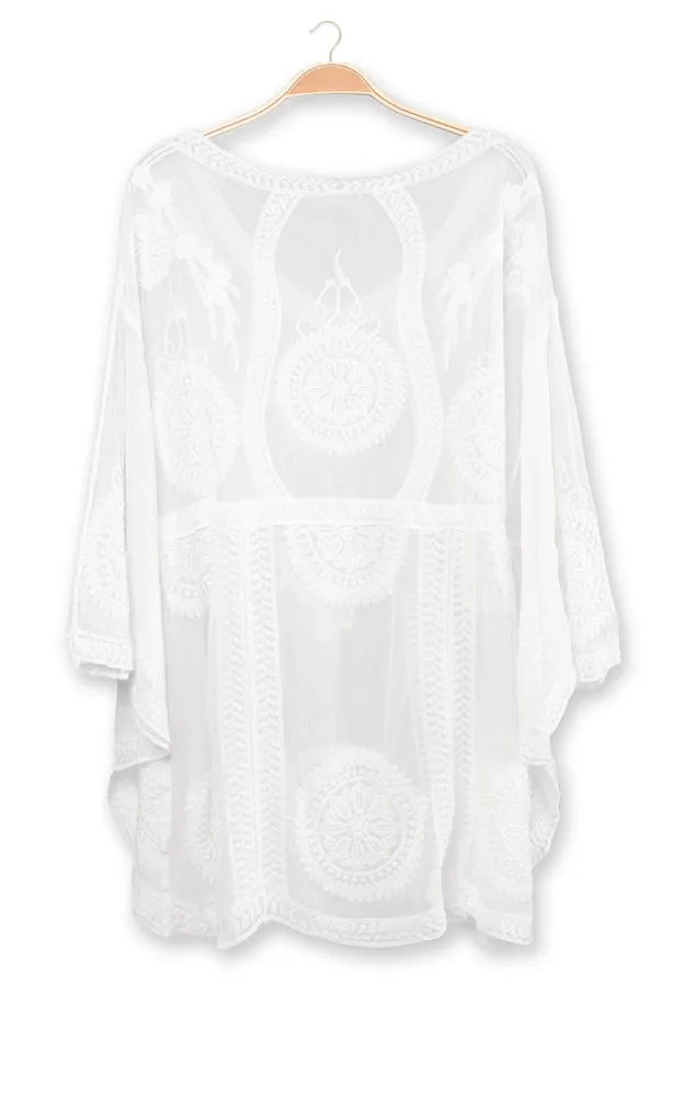 JP2141 Circle Pattern Lace Cover Up Poncho