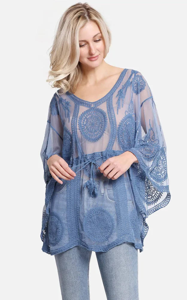 JP2141 Circle Pattern Lace Cover Up Poncho