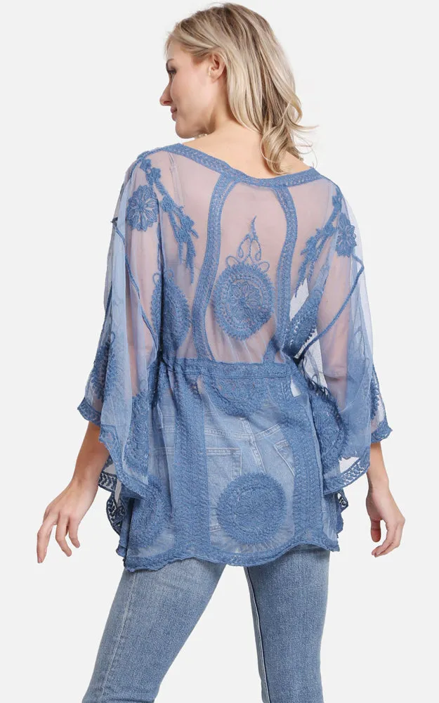 JP2141 Circle Pattern Lace Cover Up Poncho