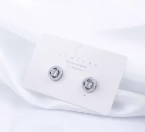 Korean Flower Cubic Zirconia Stud Earring - KRNER 5075