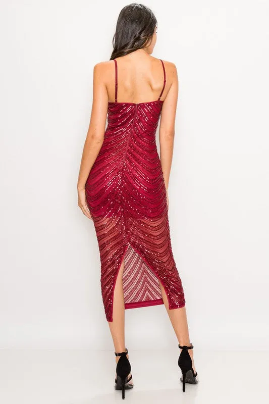 Lavish in Red Sequin Dress