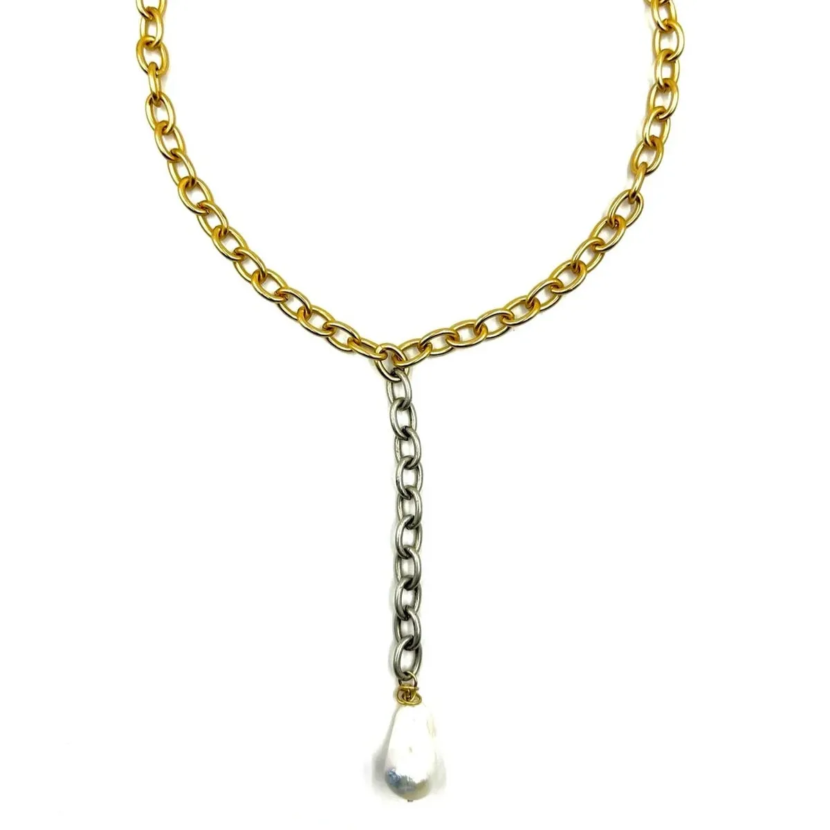 LJ Gretta 2Tone & Pearl Necklace