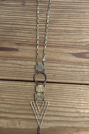 Lost And Found Mixed Metal Necklace With Geometric Shapes