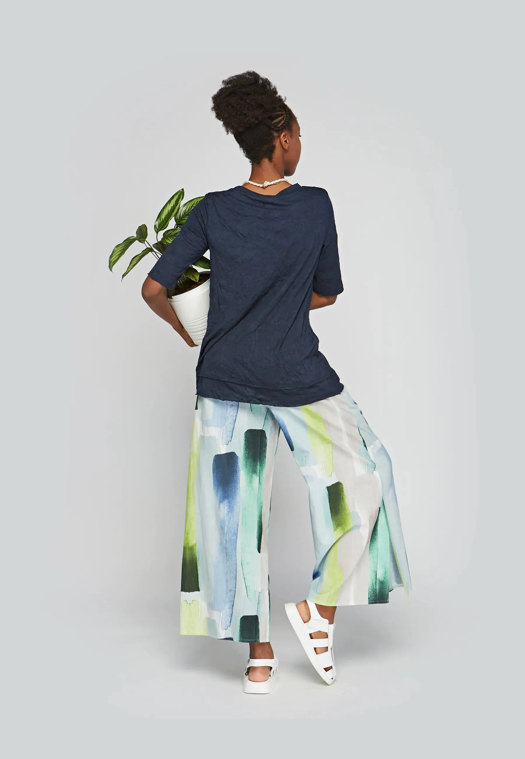 LUNA Wrinkled viscose jersey blouse