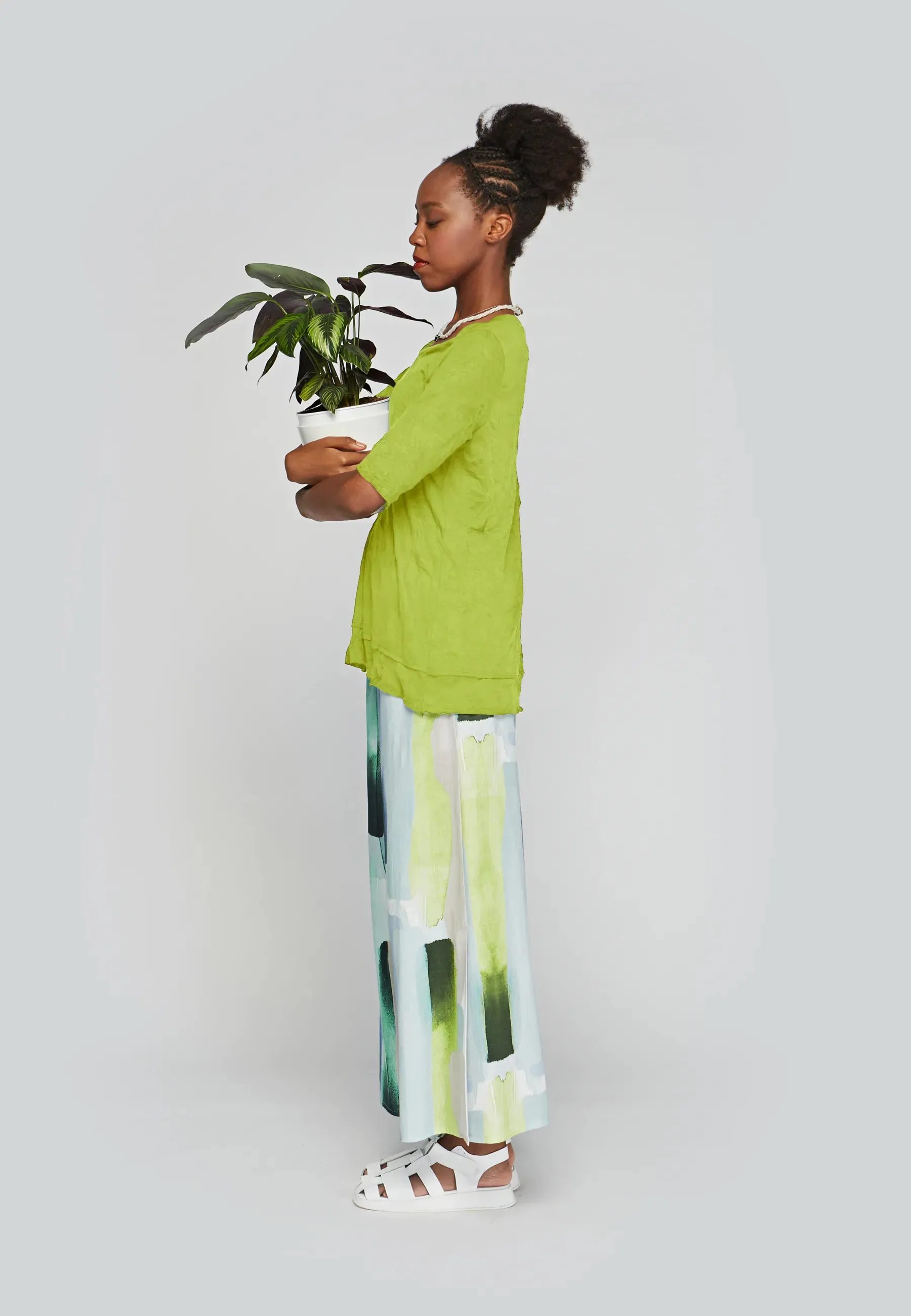 LUNA Wrinkled viscose jersey blouse