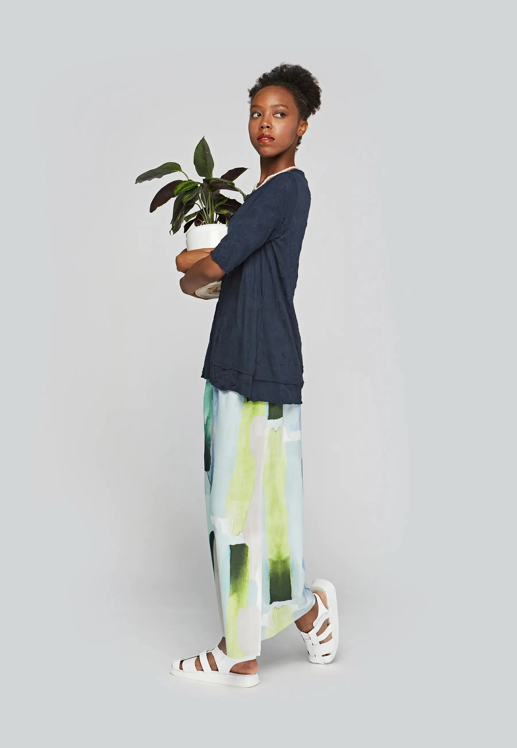 LUNA Wrinkled viscose jersey blouse