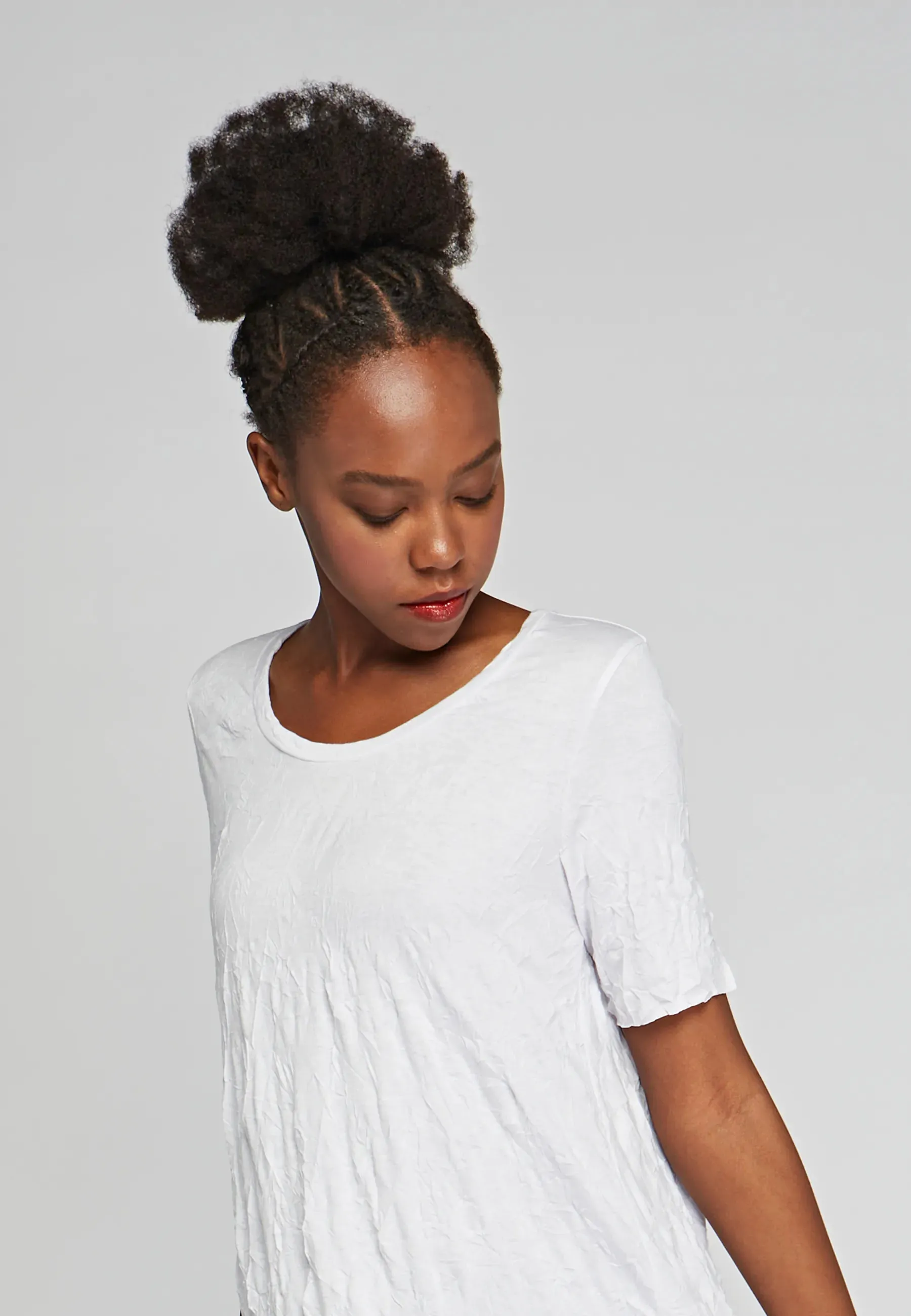 LUNA Wrinkled viscose jersey blouse