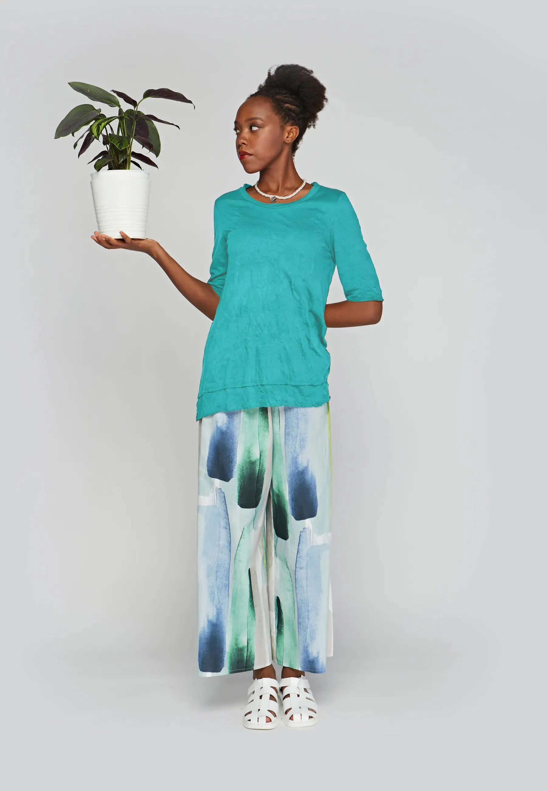 LUNA Wrinkled viscose jersey blouse