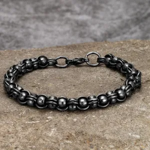 MKENDN Men Creative Vintage Biker Link Chain Bracelet Handmade Punk Rock Stainless Steel Motorcycle Jewelry Accessories Gifts