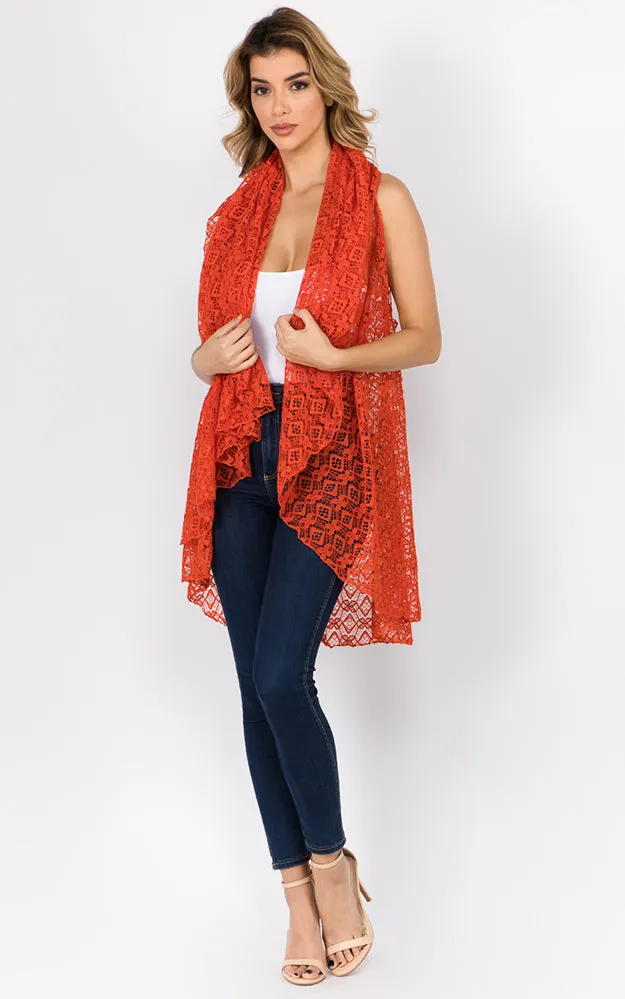 PN51 Crocheted Multi Shawl Vest