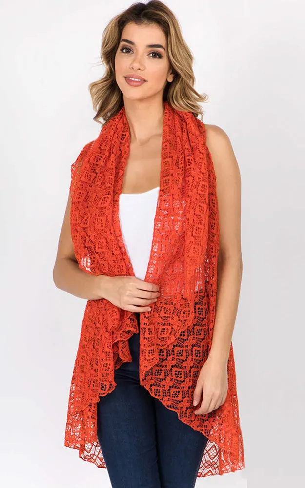 PN51 Crocheted Multi Shawl Vest