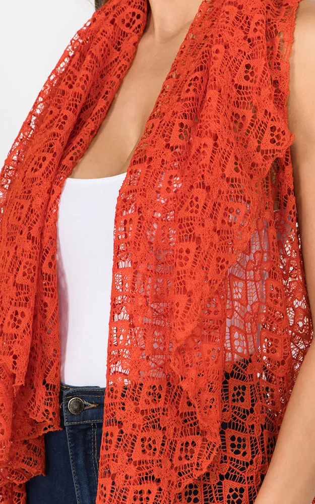 PN51 Crocheted Multi Shawl Vest