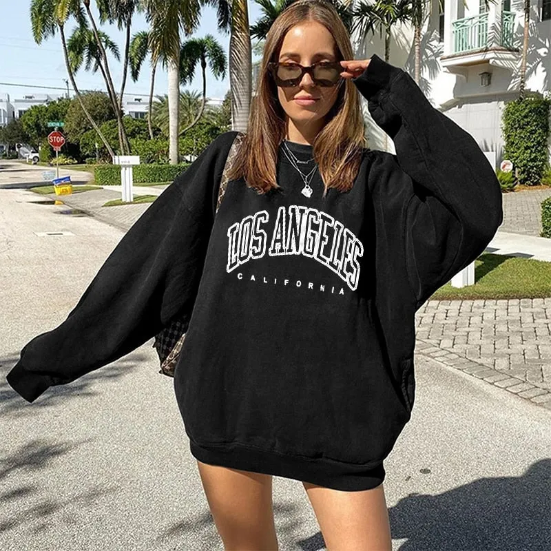 Purpdrank - Print Hoodies Women Drop-shoulder Pullovers Femme Hooded Sweatshirt Oversized Loose Sudaderas Con Capucha