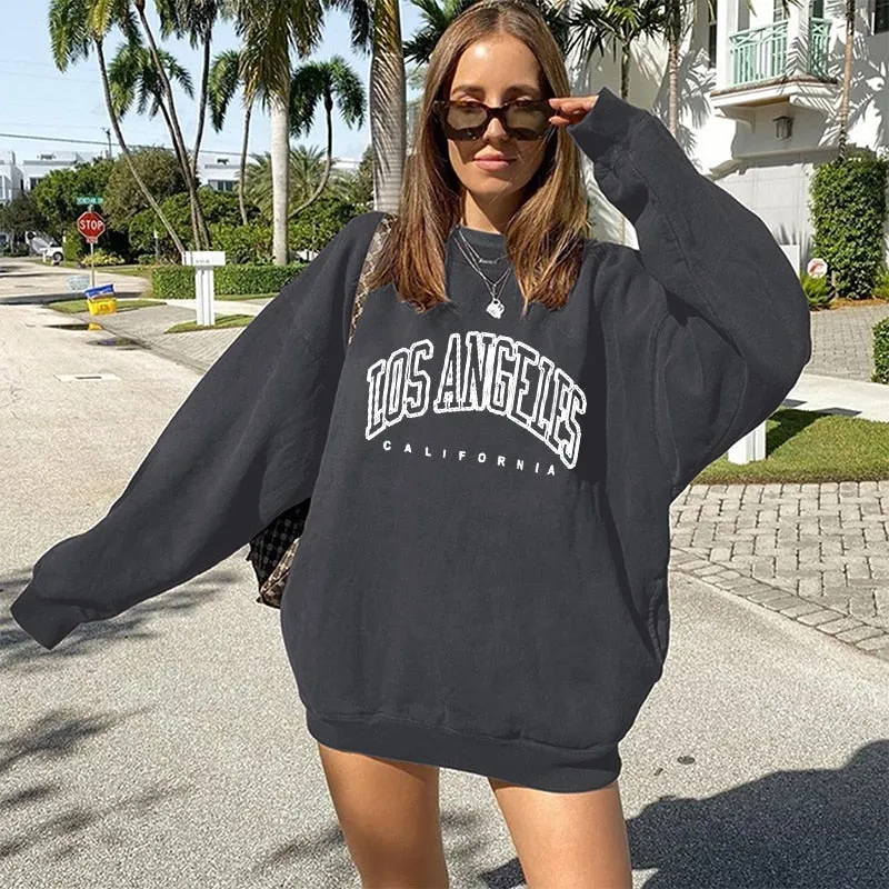Purpdrank - Print Hoodies Women Drop-shoulder Pullovers Femme Hooded Sweatshirt Oversized Loose Sudaderas Con Capucha