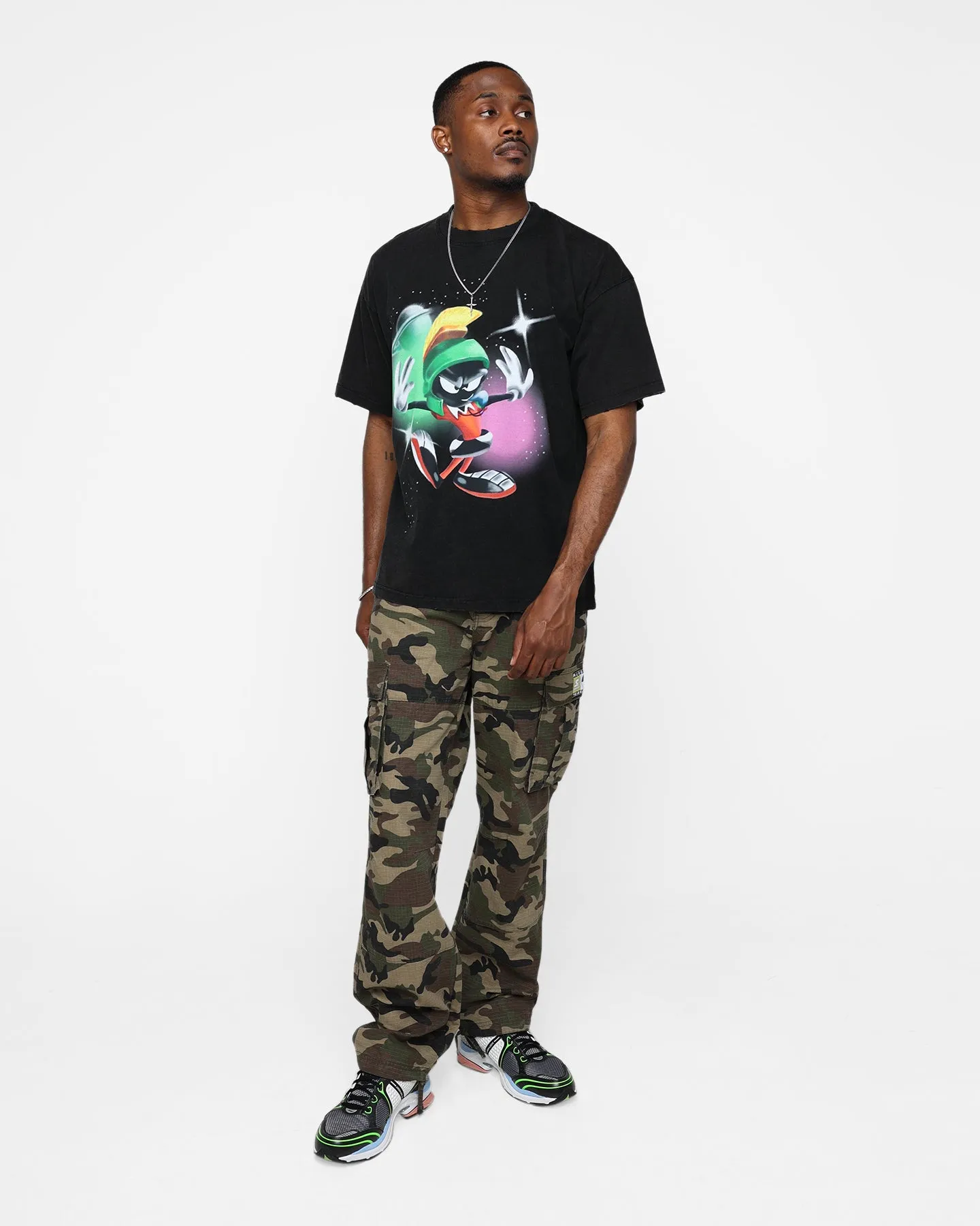 Renowned LA X Looney Tunes Marvin Airbrush Vintage T-Shirt Black