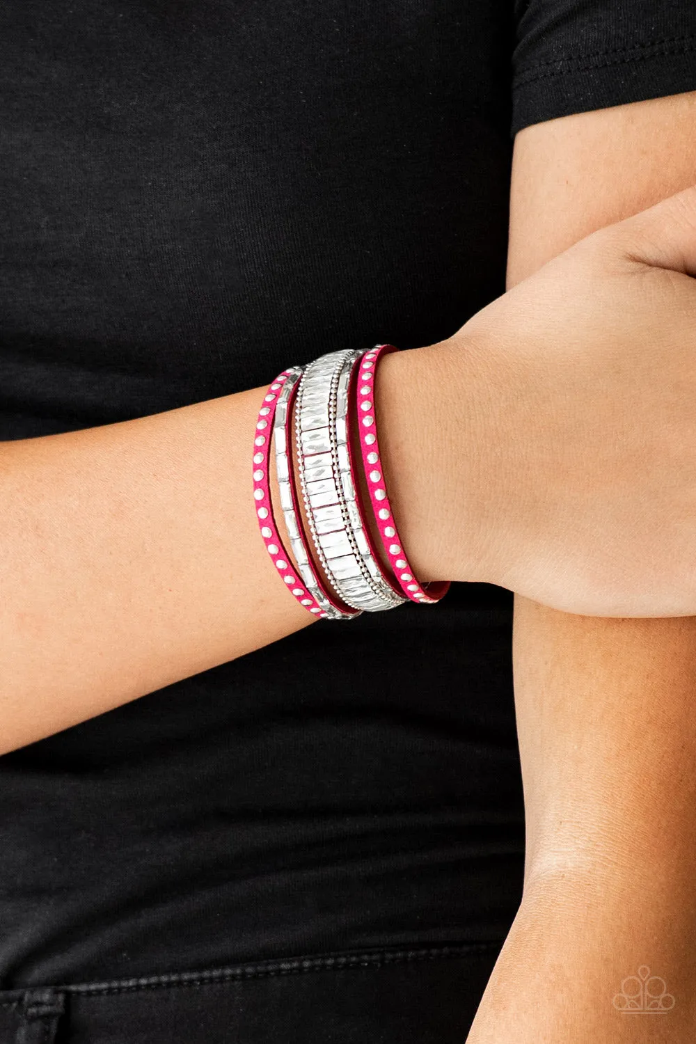Rock Star Rocker - Pink Bracelet - Paparazzi Accessories