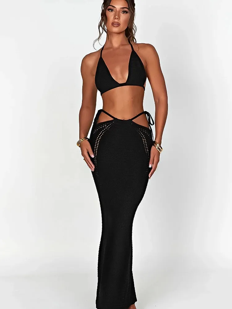 SHP White Summer Sexy Outfits Dress 2 Piece Set