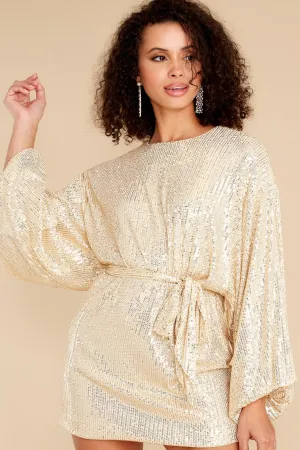 Twinkle And Sparkle Gold Sequin Dress