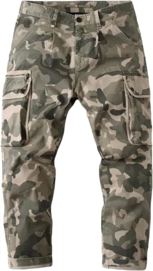 Uillui Mens Cargo Pants Fashion Como Joggers Sweatpants Cotton Stretch Casual Relaxed Fit Ankle Length Harem Streetwear Pant