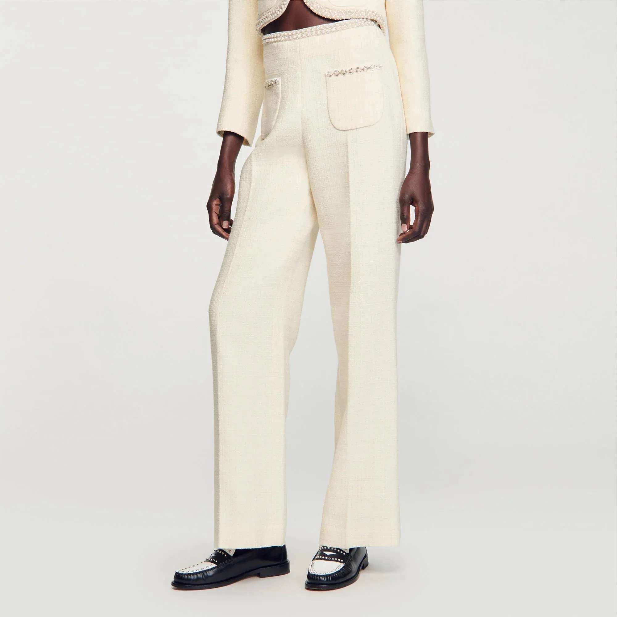 Vaye Tweed Trousers Ecru