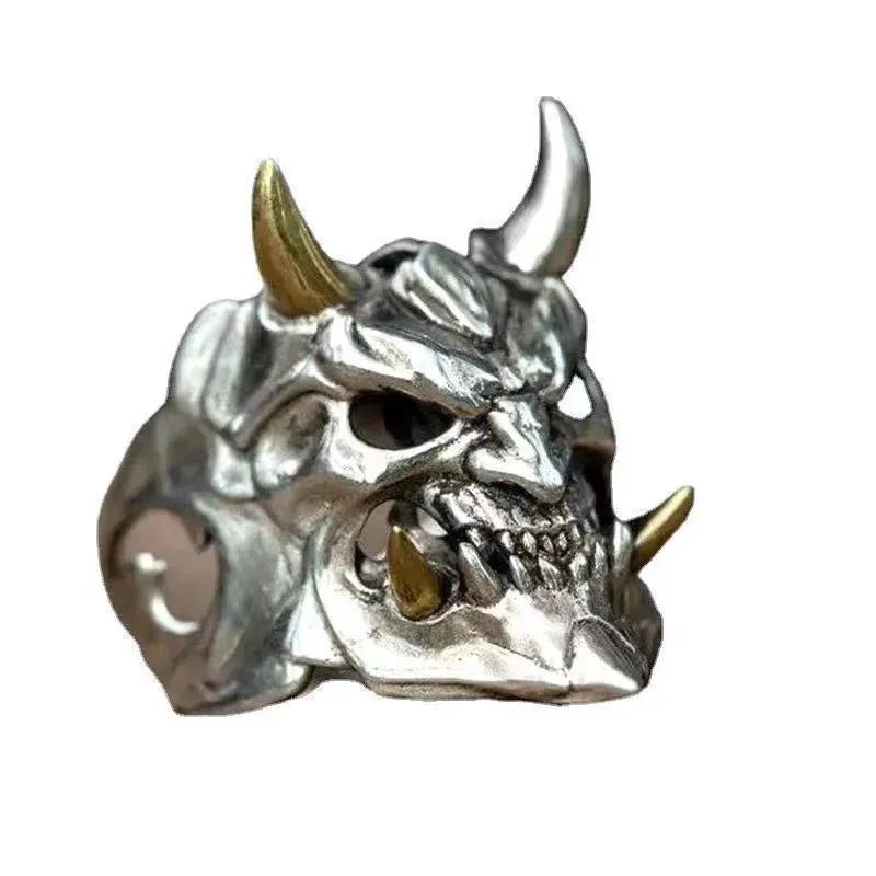 Vintage Halloween Stainless Steel Mask Skull Ring Men Fashion Personality Hip Hop Rock Men Accessories Jewelry Ring Wholesale