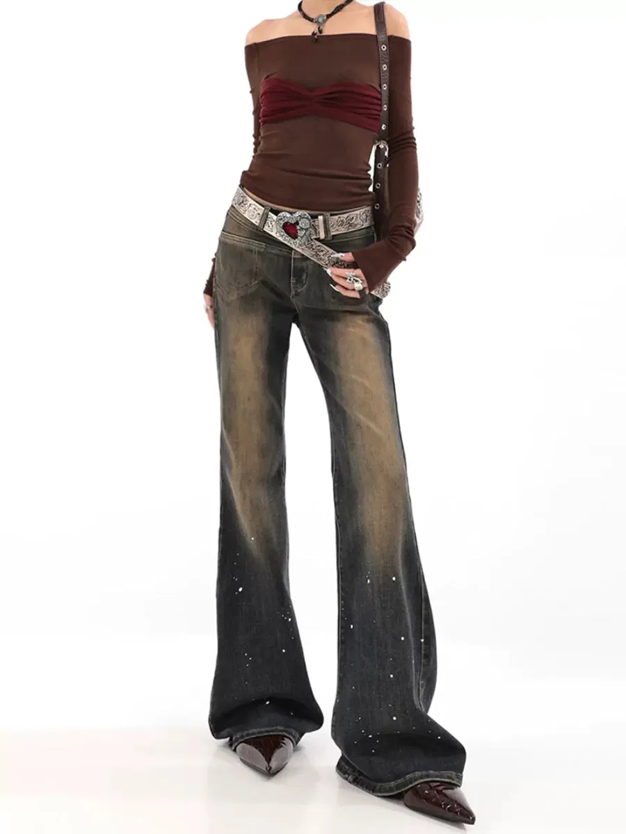 Vintage High Waisted Sexy Denim Flared Jeans
