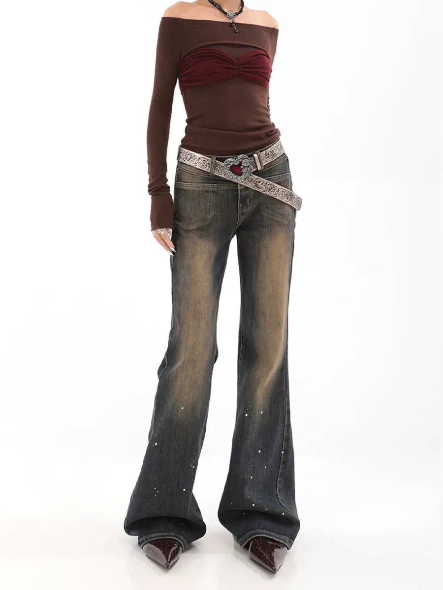 Vintage High Waisted Sexy Denim Flared Jeans