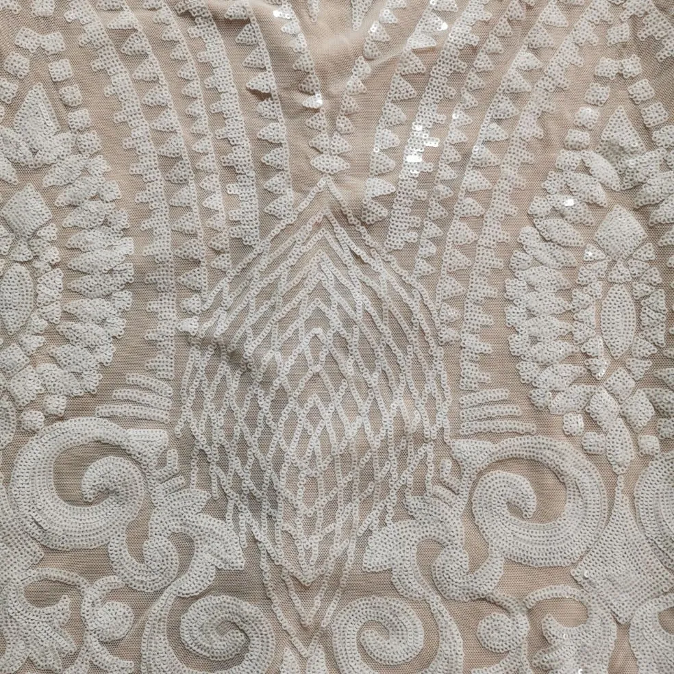 White Sequin Evening Dress