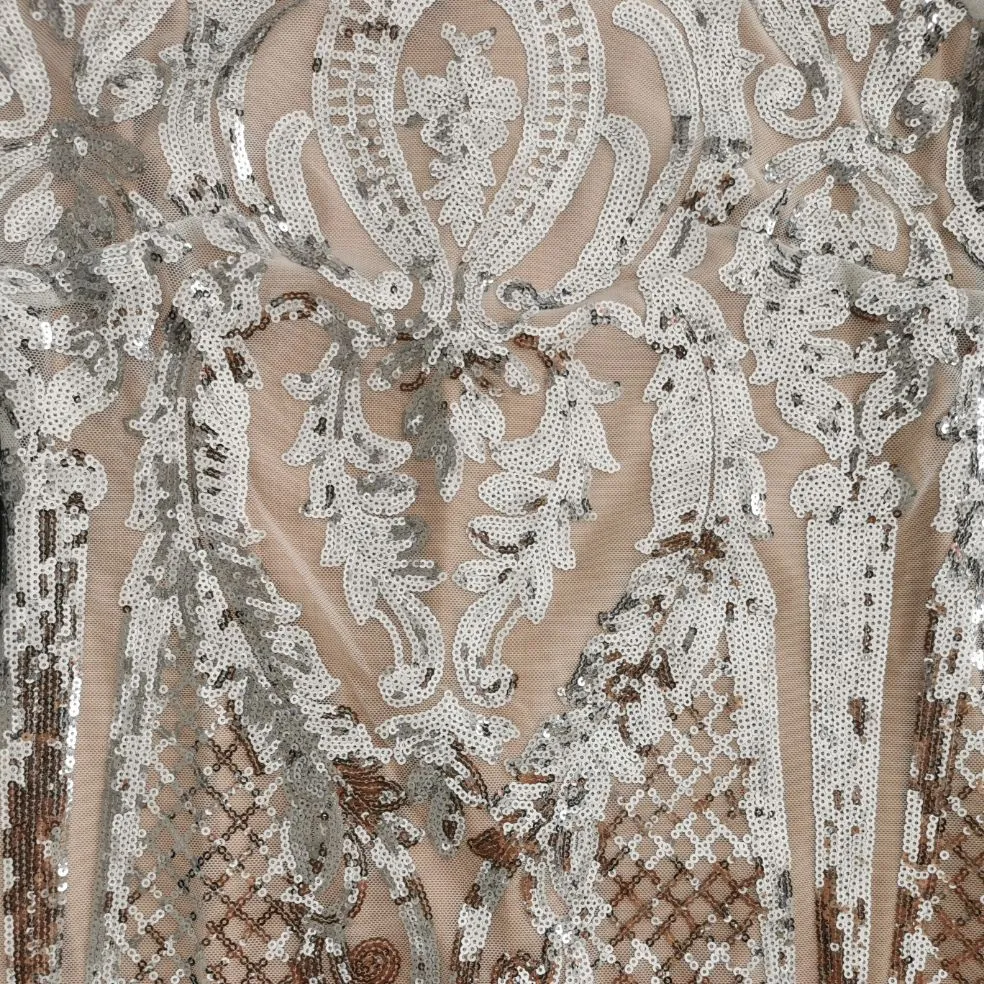 White Sequin Evening Dress
