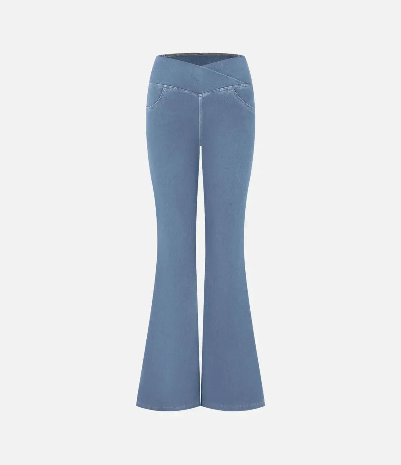 Women's High-Waisted Elasticated Flared Jeans