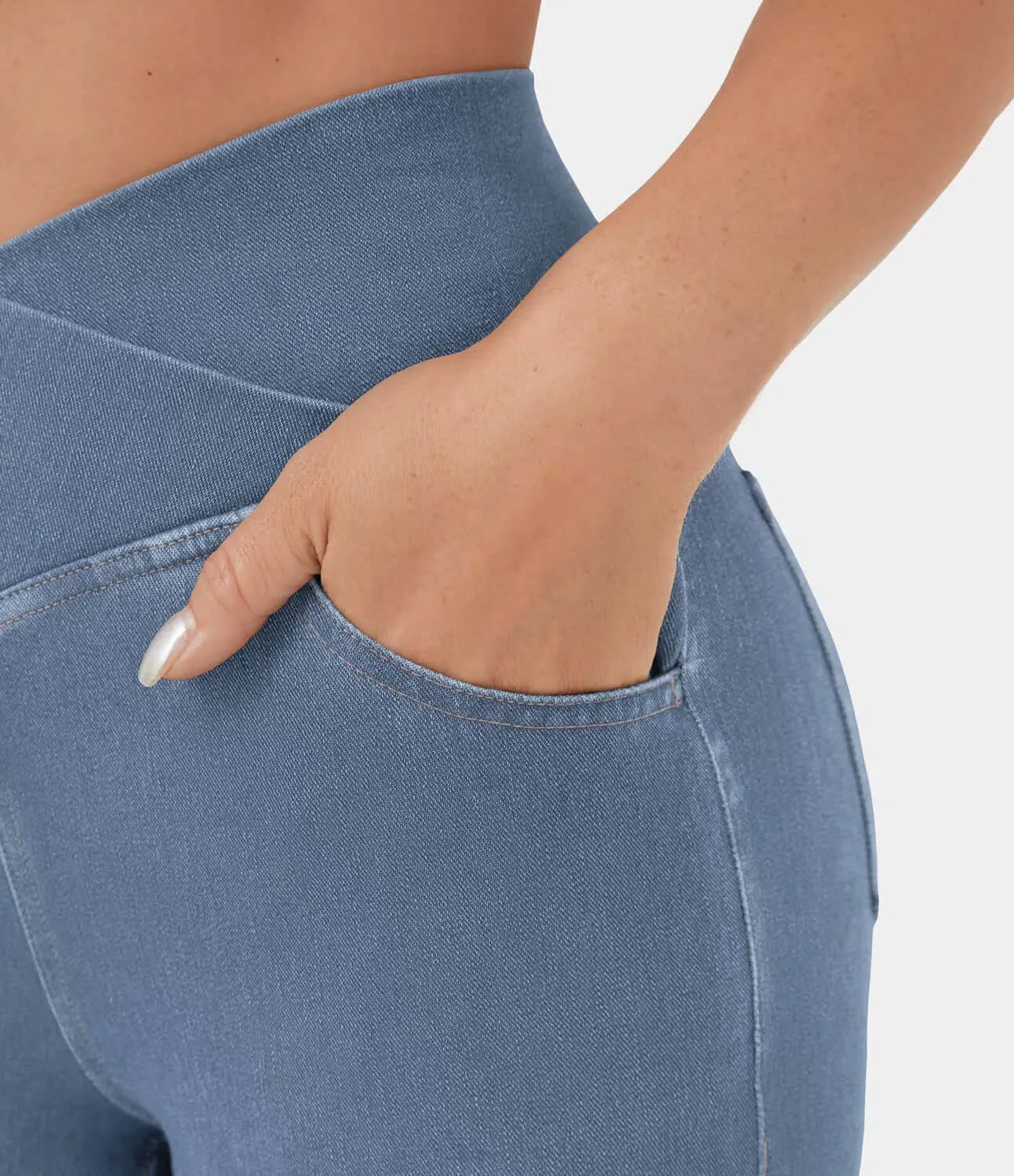Women's High-Waisted Elasticated Flared Jeans