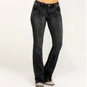 Women's Retro Flared Jeans: High-Waisted, Stylish Fit