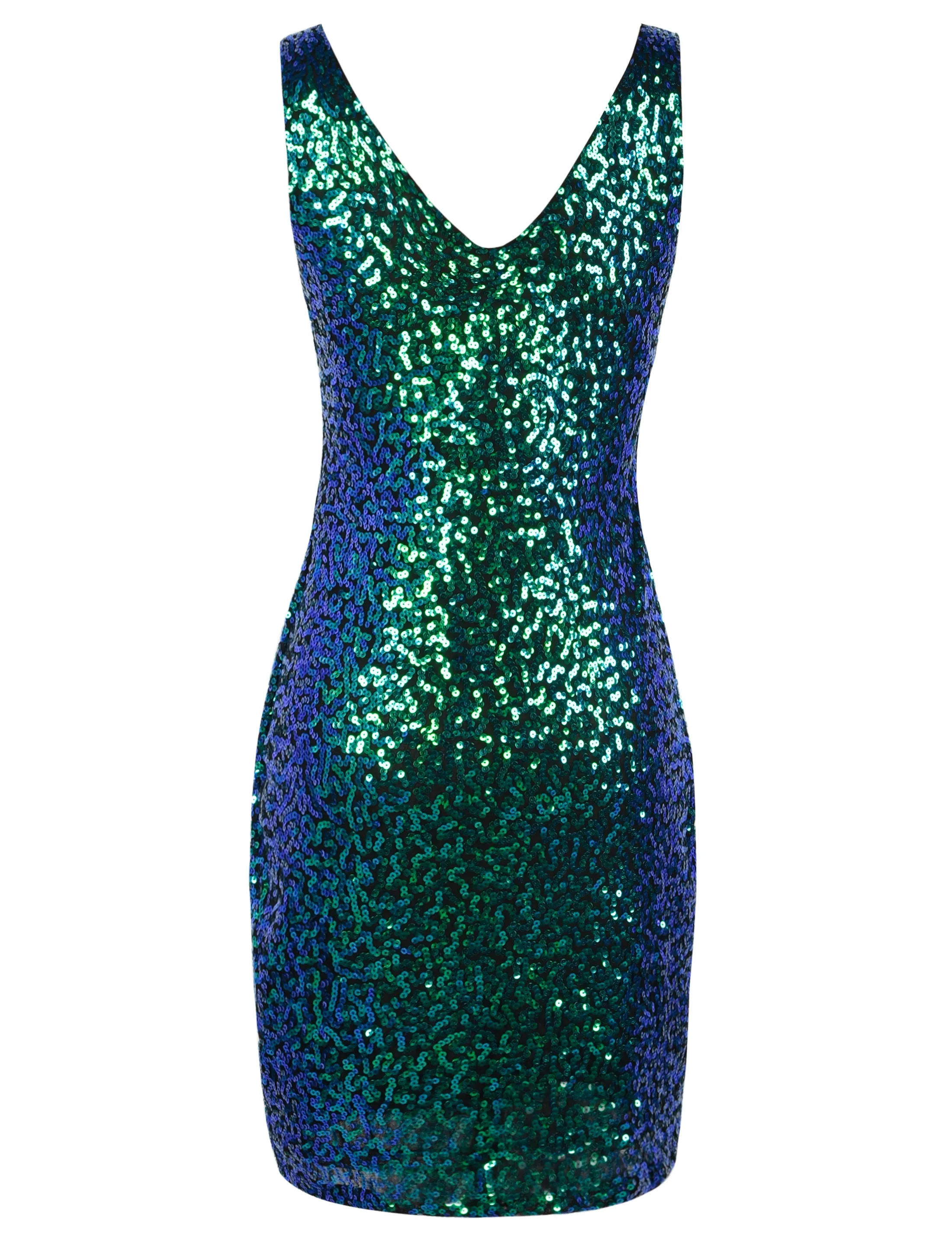 Women's V Neck Sequin Bodycon Cocktail Dress
