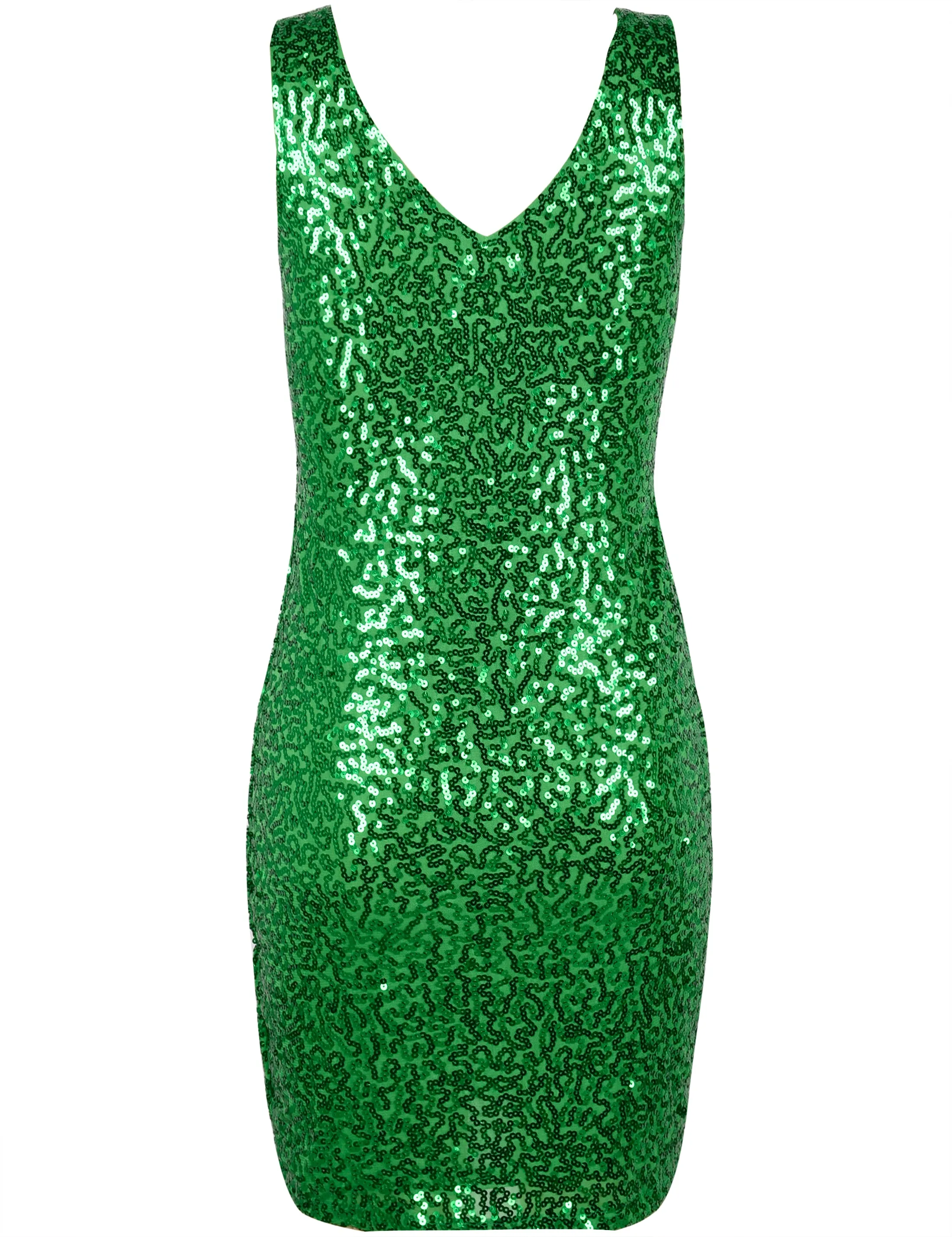 Women's V Neck Sequin Bodycon Cocktail Dress