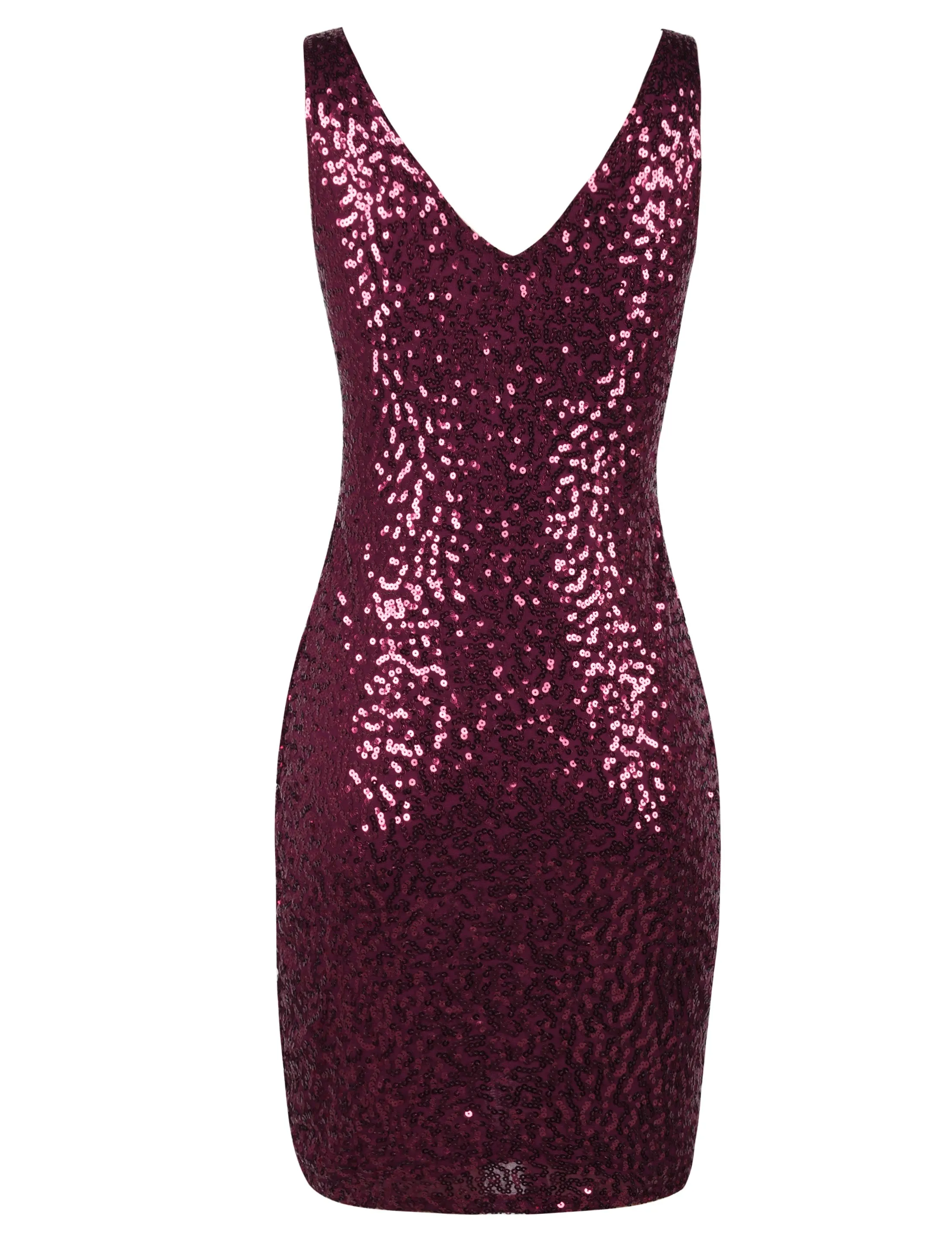 Women's V Neck Sequin Bodycon Cocktail Dress