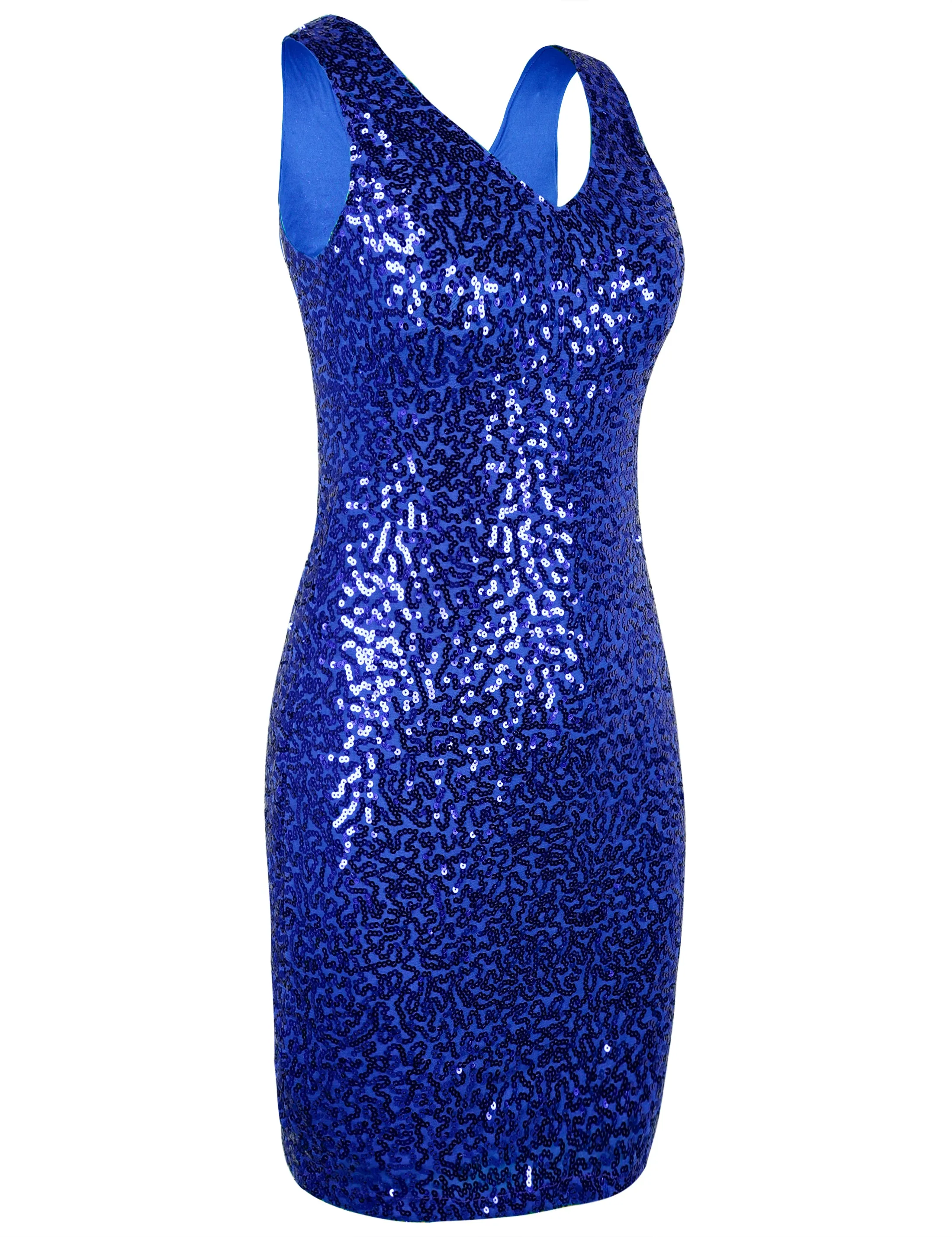 Women's V Neck Sequin Bodycon Cocktail Dress
