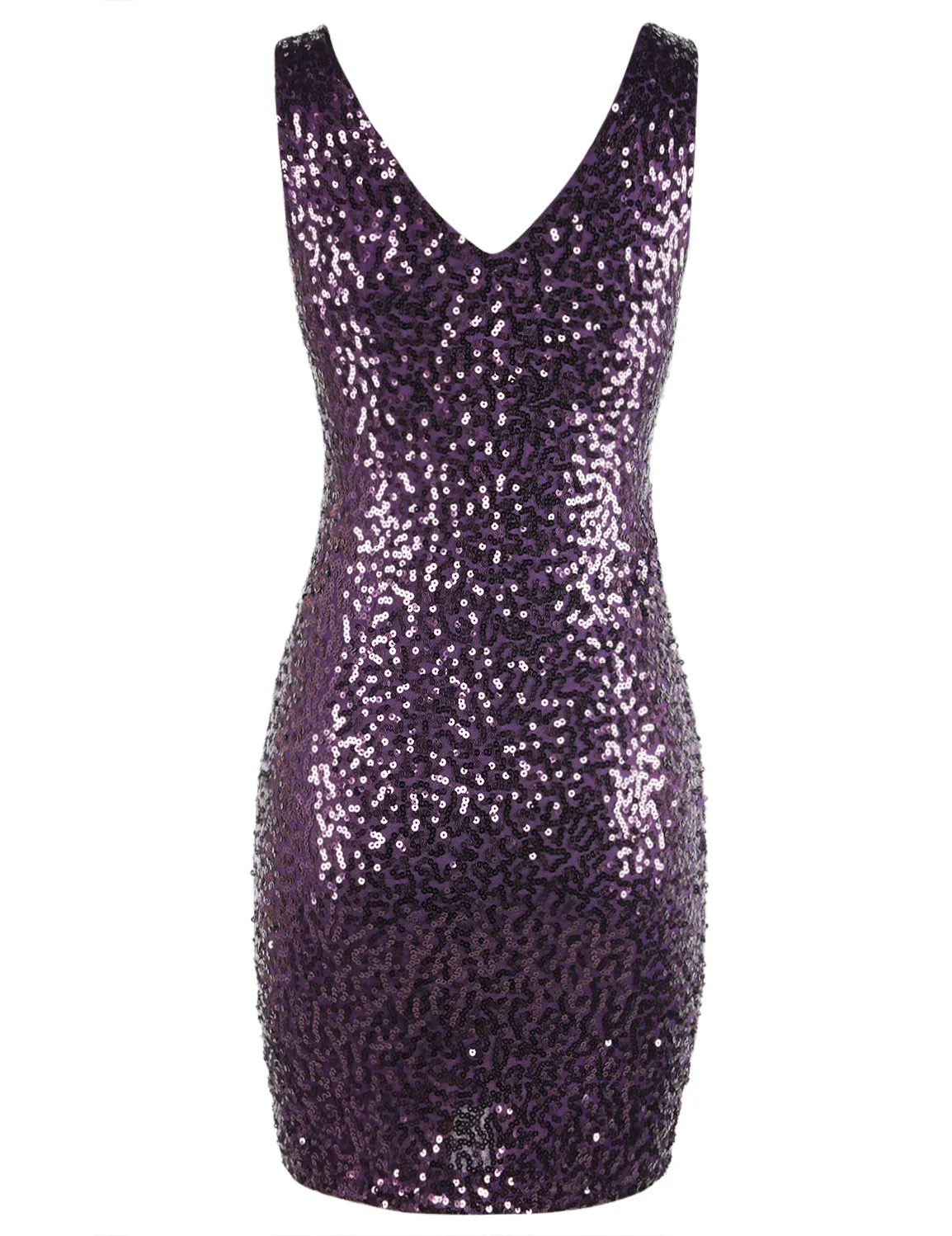 Women's V Neck Sequin Bodycon Cocktail Dress
