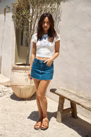 WRANGLER Butterfly Baby Rib Tee Vintage White